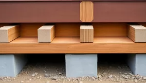 Montaż legarów do bloczków betonowych