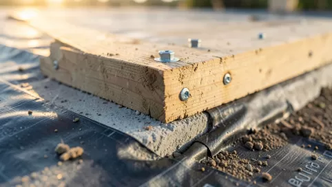 montaż podwaliny na fundamencie